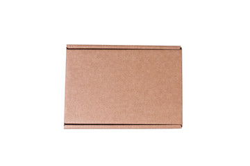 Brown cardboard box, isolated