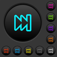 Media fast forward dark push buttons with color icons