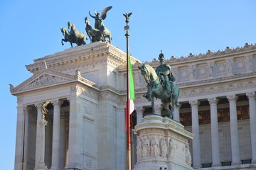 Naklejka premium View of the altar of the homeland, located in Piazza Venezia. Rome, Italy
