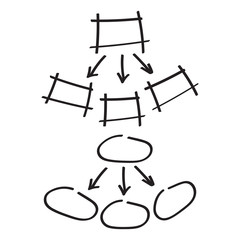 Marker hand drawn. Map arrow doodle vector elements