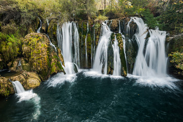 Great Una waterfalls in MArtin Brod, Bosnia and Herzegovina