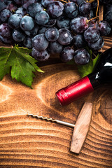Red wine and bottle opener