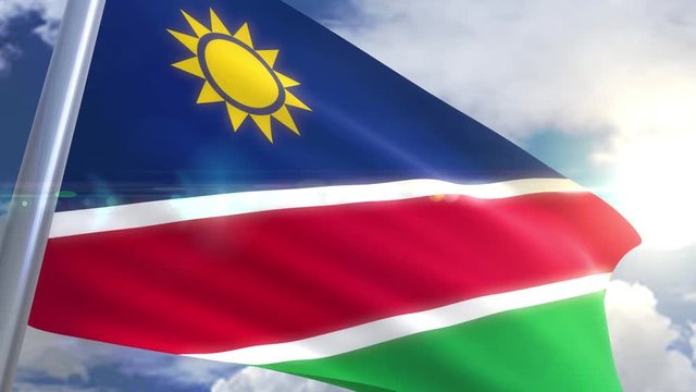 Waving flag of Namibia Animation