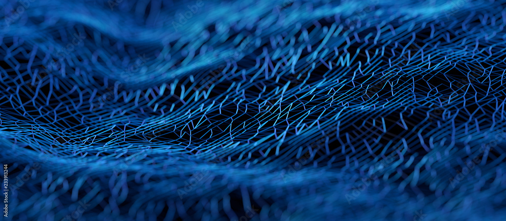 Poster abstract 3d rendering of technological surface. modern background design
