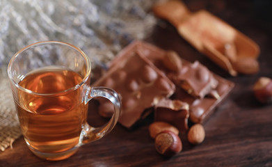Brewed tea on a serving table