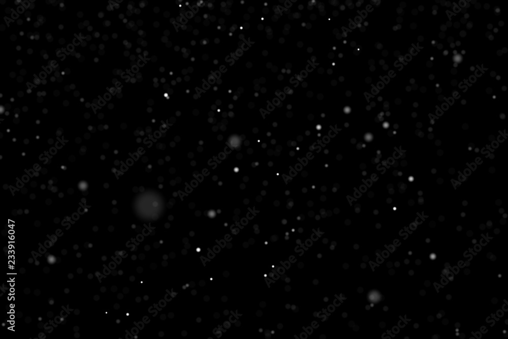 Poster falling snow isolated on black. snowfall texture. place in over picture in screen mode.