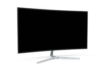Modern computer monitor mockup isolated on white 3d rendering