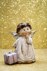 Glitzer, Weihnachtsmann, Weihnachtsmütze, Engel, Geschenk, Sterne, Kerzen 