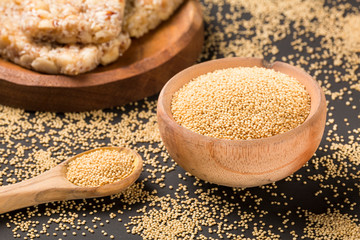 Amaranth seeds and bars - Amaranthus. Folic acid