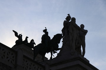 View of the altar of the homeland, located in Piazza Venezia. Rome, Italy