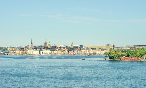 Hafen und Stadtansicht von Stockholm, Schweden