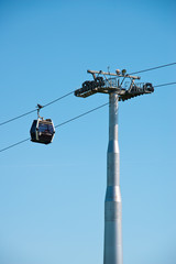 cablecar cabin in public park, marzahn, berlin, germany