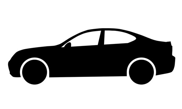 Car symbol icon - black, 2d, isolated - vector