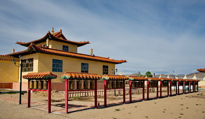 Western Mongolia. Buddhist monastery Gandantegchilen in Hovd.