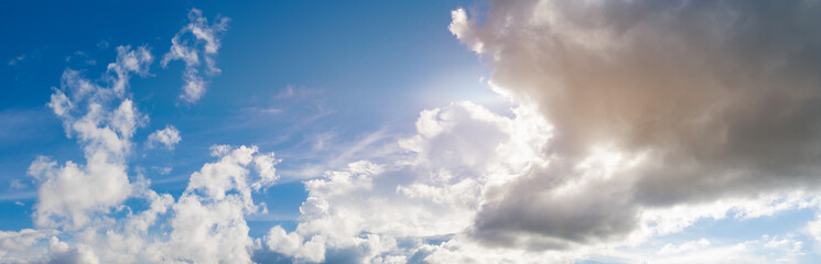 Fototapeta na wymiar panorama sky and dark cloud summer beautiful background