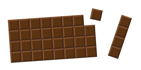 chocolate bar whole milk choco pieces vector illustration EPS10