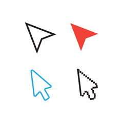 Mouse cursors. Computer finger pointers vector. Mouse pointer finger flat
