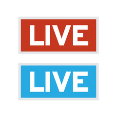 Live air sign. Live tv or radio symbol. Live broadcast