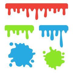 Dripping slime vector. Dripping liquid cartoon snot background