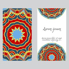 Vector mandala pattern. two template for flyer or invitation card design.