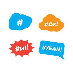 Hashtag post social media. Blog hashtag vector