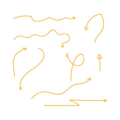 Hand drawn arrows set. Sketch hand draw arrows vector