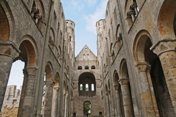 Le rovine dell'abbazia di San Pietro di Jumi&egrave;ges, Normandia, Francia