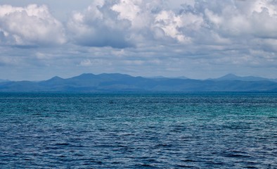 sea mountain and blue sky