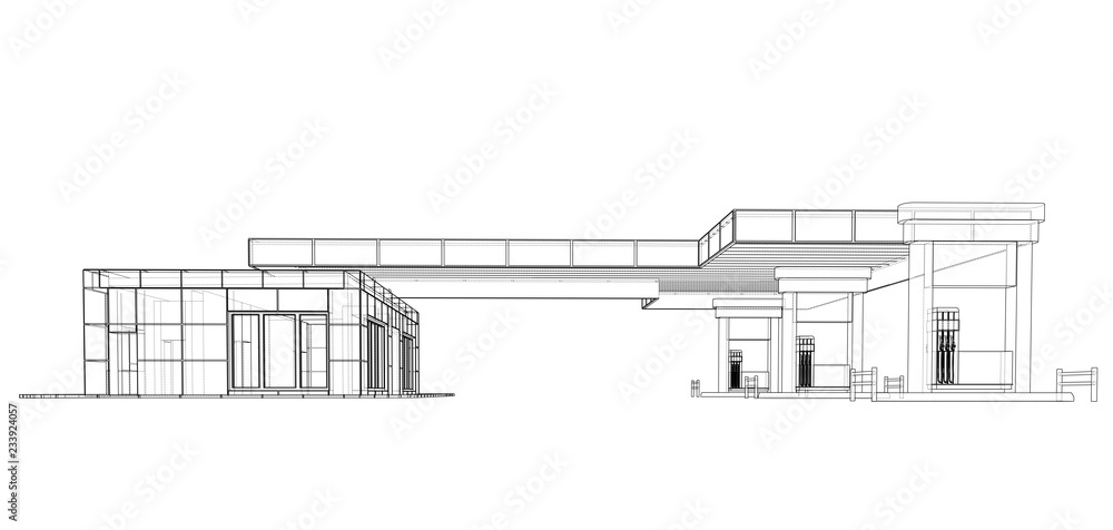 Poster gas station. vector rendering of 3d