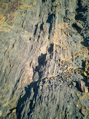 The rock or stone formation after landslide with a bit of shadows.