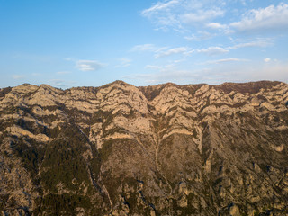 Drone view of Albanian mountains in Kruja, Albania