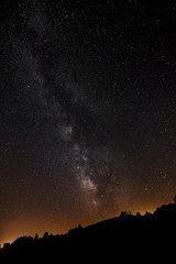 Milky way over the mountains. 