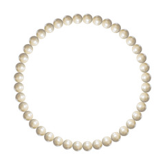 Vector White Pearl Bracelet, Jewelry Object, 3D Illustration.