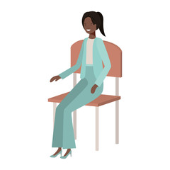 businesswoman sitting in chair avatar character