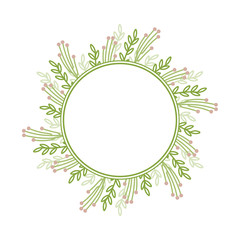 Green and pink floral frame