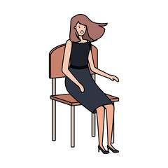 businesswoman sitting in chair avatar character