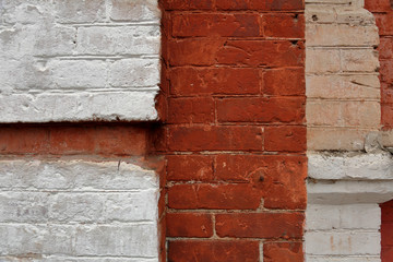 The idea of design embossed wall of an old textured bricks