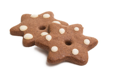 christmas ginger cookies isolated
