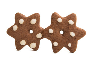 christmas ginger cookies isolated