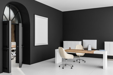 Black manager office with poster and door © ImageFlow