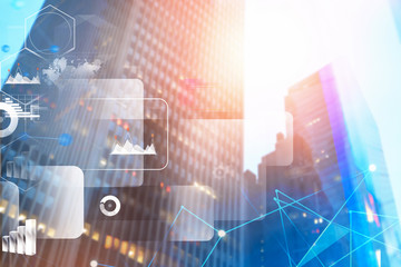 Cityscape, business infographics