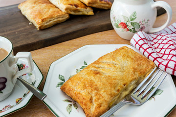 Home Made Apple Turnover with Coffee and jug in the background