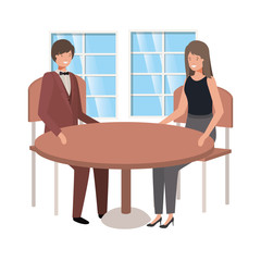 couple seated in the living room avatar character