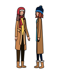 women with winter clothes avatar character