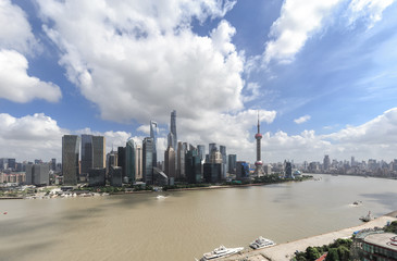 Aerial View of Shanghai Cityscape and skyline