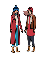 women with winter clothes avatar character