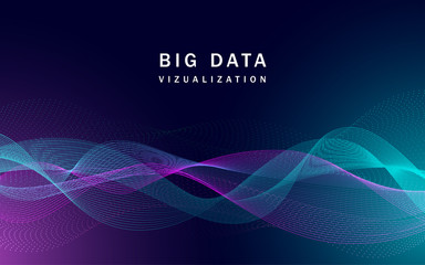 Visualization big data banner. Realistic illustration of visualization big data vector banner for web design