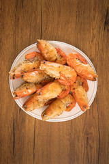 grilled river prawn seafood