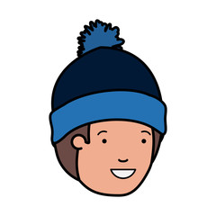 head of man with winter hat avatar character