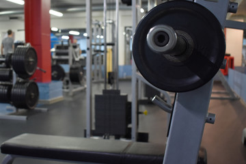 Fototapeta na wymiar sports weight in the gym